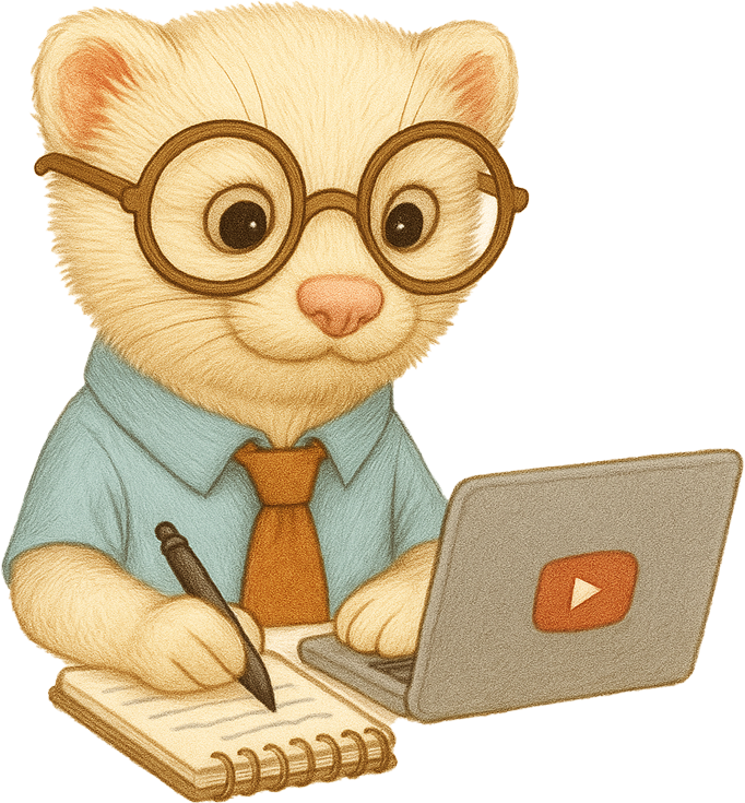 Ferret working at computer